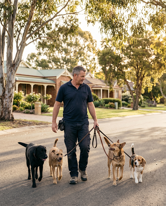 Dog training session